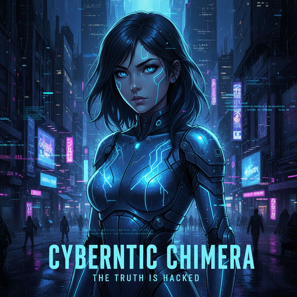 SFW anime babe blue glow